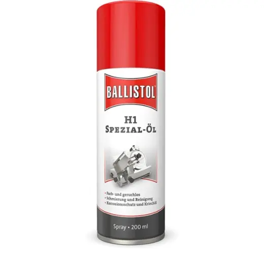 Potravinářský olej pro mazání dílů a strojů, které technicky nevyhnutelně přicházejí do styku s potravinami. Čistí a chrání před korozí.